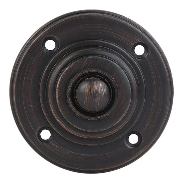 Timbre De Puerta De Latón Con Cable A29, Pulsador Vintage Con Acabado En Bronce Aceitado, Timbre Decorativo Vintage Con Fácil Instalación, 2 3/8 Pulgadas De Diámetro