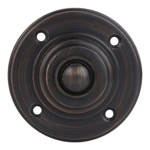 Timbre De Puerta De Latón Con Cable A29, Pulsador Vintage Con Acabado En Bronce Aceitado, Timbre Decorativo Vintage Con Fácil Instalación, 2 3/8 Pulgadas De Diámetro