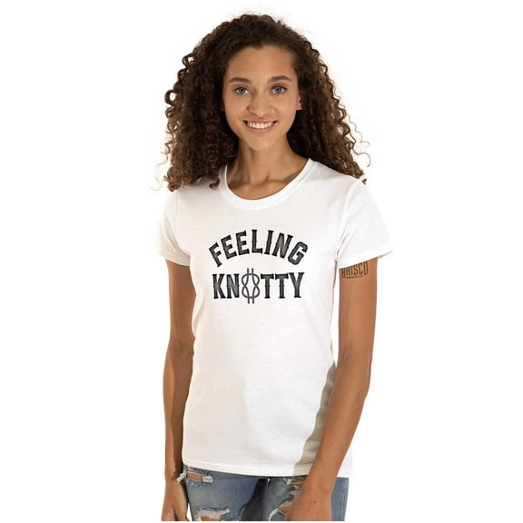 Feeling Knotty Naughty Rope Humor Womens Slim Fit Graphic Tee Brisco Brands X