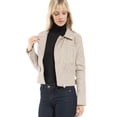 thumbnail image 3 of MixMatchy Women's Faux Leather Long Sleeve Zipper Closure Moto Biker Short Coat Jacket, 3 of 7
