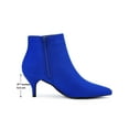 thumbnail image 5 of BLISSFUL STEP Women's Ankle Boots Kitten Heel Pointed Toe Side Zip Faux Suede Boots Royal Blue 8, 5 of 5