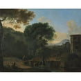 thumbnail image 3 of Herman van Swanevelt 24x20 Black Modern Framed Museum Art Print Titled - Landscape with Travelers (1630s), 3 of 5