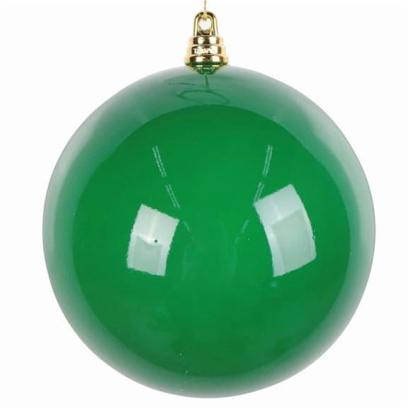 Vickerman MT250404W 4 in. Enamel Ball Ornament, Green - 6 per Bag