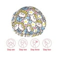 Adobk Cute Rabbit Print Shower Cap Large Shower Cap for Women Reusable