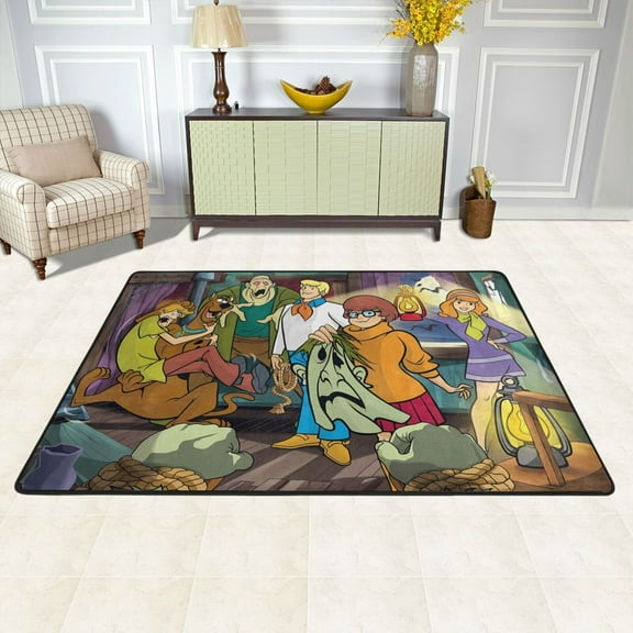 Cartoon Scooby-Doo Rugs Washable Cover Floor Rug Carpets Bathroom Decorations For Kitchen Bedroom Indoor Outdoor 72"X48"