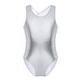 thumbnail image 2 of vastwit Kids Girls Glittery Ballet Dance Leotard Sleeveless Open Back Gymnastic Bodysuit Silver 10-12, 2 of 7