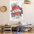 thumbnail image 2 of Old School Tapestry, Simple Classic Tattoo Design Heart with Roses and Mom Lettering on Ribbon, Wall Hanging for Bedroom Living Room Dorm Decor, 60W X 80L Inches, Multicolor, by Ambesonne, 2 of 5