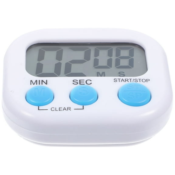 CTIRCHIU  1Set Small Kitchen Timer White ABS Digital Clock Magnetic Back Count Up/Down Timer for Baking Cooking Portable