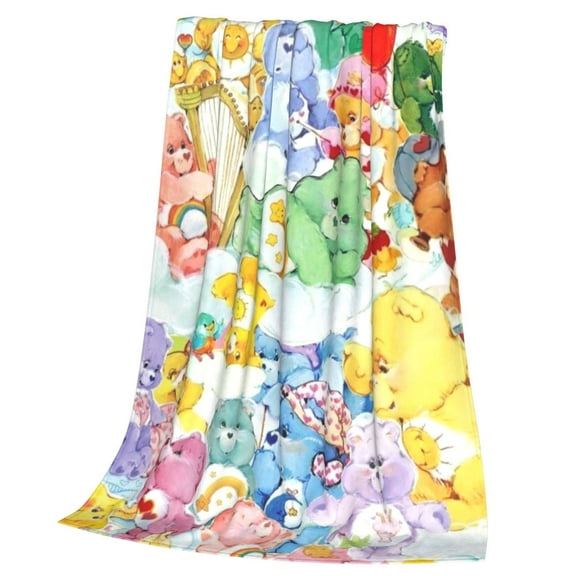 Care Bears Throw Blanket Cozy Plush Lightweight Warm Fuzzy Flannel Blanket Air Conditioning Blanket for Couch Sofa Bed Home Decor Gift 50x40