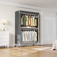 thumbnail image 5 of VIPEK R2C Plus Heavy Duty Rolling Garment Rack with Cover Clothing Rack Portable Closets with Adjustable 3 Wire Shelving and Double Rods Wardrobe on Wheels, White Rack with Black Cover, 5 of 7