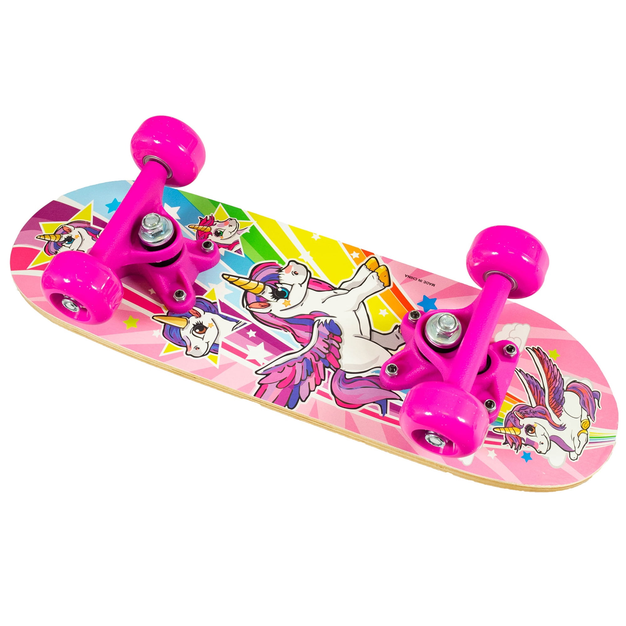 Ozbozz: 17" Skateboard - Unicorn - Heavy-Duty Flashing Wheels, Anti-Slip Grip, Smooth-Ride Bearings, Wooden Deck, Outdoor Ride-On Toy, Kids Ages 3+