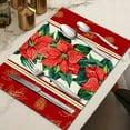 thumbnail image 5 of Luckky Watercolor Poinsettia Red Christmas Placemats Set of 4, 12x18 Inch Seasonal Winter Christmas Table Mats for Party Kitchen Dining Decoration (D), 5 of 7