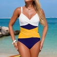 thumbnail image 2 of WAYUTE Womens One Piece Swimsuits Contrast Color Swimsuit Athletic Rash Guard for Beach Pool Surfing Tummy Control Swimwear, 2 of 5