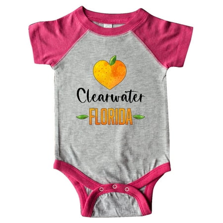 

Inktastic Clearwater Florida Orange in Heart Gift Baby Boy or Baby Girl Bodysuit