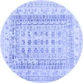 thumbnail image 1 of Ahgly Company Indoor Round Abstract Blue Contemporary Area Rugs, 3' Round, 1 of 4