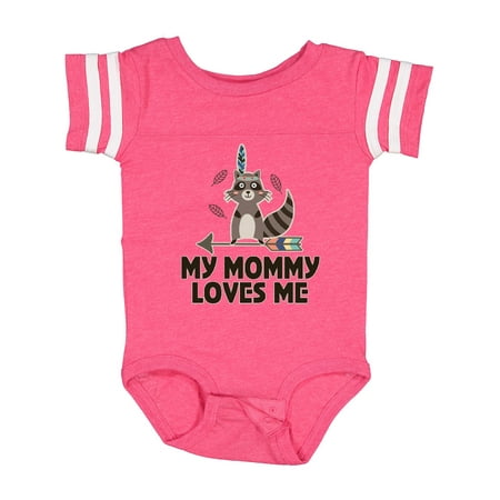 

Inktastic Mommy Loves Me Raccoon Gift Baby Boy or Baby Girl Bodysuit