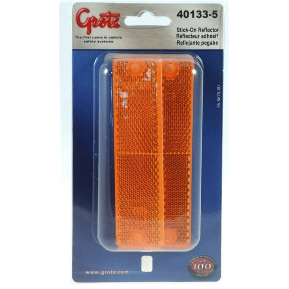 Grote Perlux 40133-5 Rectangular Reflector Yellow Mini Stick-On / Screw-Mount