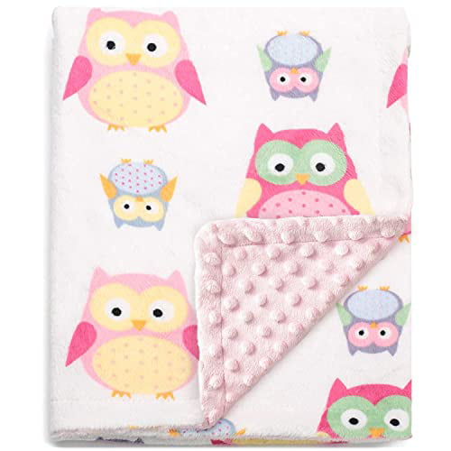 BORITAR Cute Animals Baby Blanket Soft Minky with Double Layer Dotted Backing Lovely Animals Printed 30 x 40 Inch Receiving 