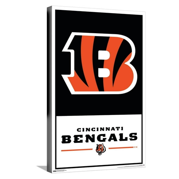 NFL Cincinnati Bengals - Logo 21 Canvas Wall Poster, 14.725" x 22.375"