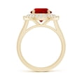 thumbnail image 2 of ANGARA Lab Grown 3.57 Ct Round Ruby Double Halo Engagement Ring for Women in 14K Yellow Gold (Size-9mm) | July Birthstone, Birthday, Anniversary, Jewelry Gift for Women | Lab-Grown Ruby Ring, 2 of 7