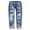 Coffee, variant on Women's Ripped Skinny Jeans, Patchwork Distressed Denim Pants, Slim Fit Patch Jeans for Casual Wear, Street Style, and Daily Outfits-Sky Blue