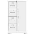 thumbnail image 3 of Hassch 4 Drawer File Cabinet with Lock and Door, Metal Filing Cabinet with Hanging Rod for Home Office, Easy Assembly, White, 3 of 11