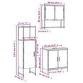 thumbnail image 4 of vidaXL 3 Piece Bathroom Furniture Set Smoked Oak Engineered Wood, 4 of 5