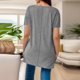 thumbnail image 4 of mfyjkho Tops Para Hacer Ejercicio, Top De Moda Para Mujer Con Cuello En V, Manga Corta, Bolsillos Y Dobladillo Superpuesto De Color Liso Tops Para Hacer Ejercicio Para Mujer M, 4 of 8