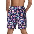 thumbnail image 2 of Lsque Mens Swim Trunks mushroom colorful Skull star Pattern - Bathing Suit Compression Liner - Beach Swim Shorts Swimwear - (S-3XL) - Stretch Quick Dry -XX-Large, 2 of 9