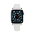 thumbnail image 5 of Bands Compatible with Apple Watch Band 42mm 44mm 45mm 49mm, Argyle Engraved Genuine Leather Wristband Starp for iWatch SE SE2 Series 9 8 7 6 5 4 3 2 1 Ultra for Women Men,White, 5 of 9