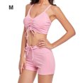 thumbnail image 2 of Soidarity Traje de baño de mujer con cordón atado inalámbrico acolchado conjunto de deportes de baño vacaciones de verano poliéster Nylon traje de Traje de baño Rosa M Soidarity OD021111-02, 2 of 6