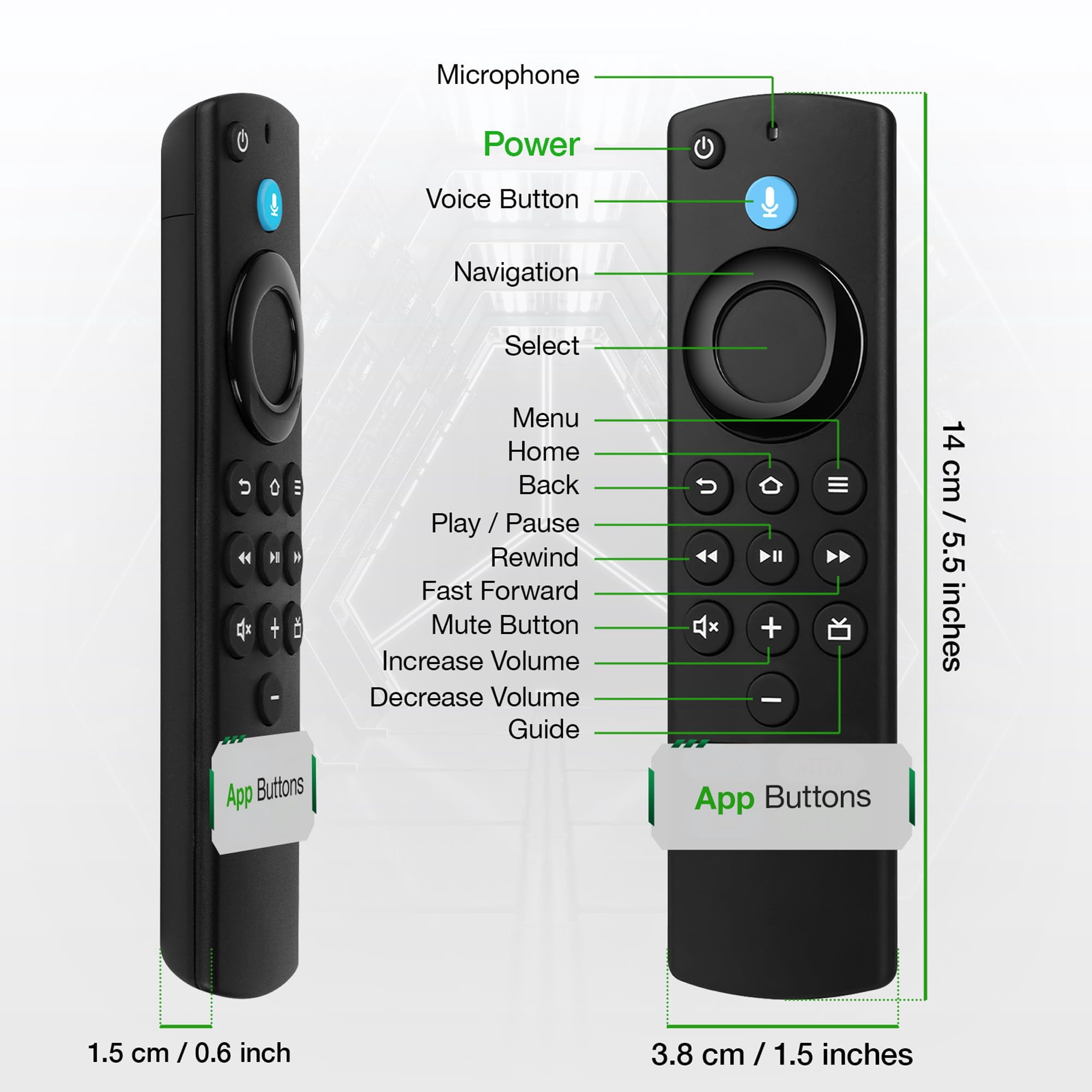 Replacement Voice Remote Compatible with All Fires Series Smart TV Cube(1st/2nd/3rd Gen),TV Stick(4K/4K Max/Lite),Smart TVs (3rd Gen),for Hisense/TCL Smart TVs
