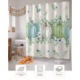 thumbnail image 7 of Shower Curtain, Thanksgiving Blue Green Pumpkin on Linen Waterproof Shower Curtain Set with Hooks for Bathroom Showers,Stalls and Bathtubs,72x72In Eucalyptus Leaves, 7 of 7