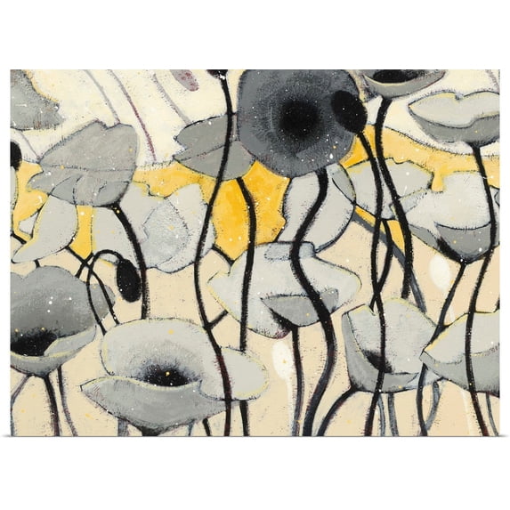 Great BIG Canvas | Rolled Shirley Novak Poster Print entitled Snow Day Gray Flower