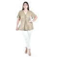 thumbnail image 4 of Blusa corte A Roman Fashion /Tallas Extras, 1710 (Cafe) cafe 40, 4 of 5