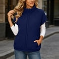 thumbnail image 4 of NominalSnug Women Short Sleeve Quilted Vest Stand Collar Zip Up Lightweight Padded Outerwear With Side Pockets, 4 of 8