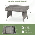 thumbnail image 3 of GOFLAME Wicker Table Patio Outdoor Poolside Garden Lawn Bistro Foldable Portable Leisure Standing Coffee Side Table, Grey, 3 of 18