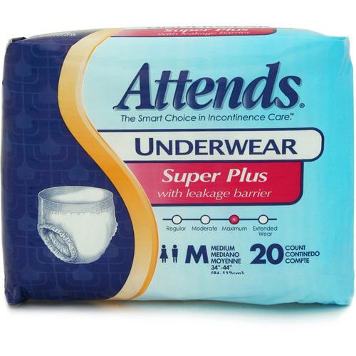 Attends Super Plus Absorbency PullOn Protective Underwear ''Medium, 34