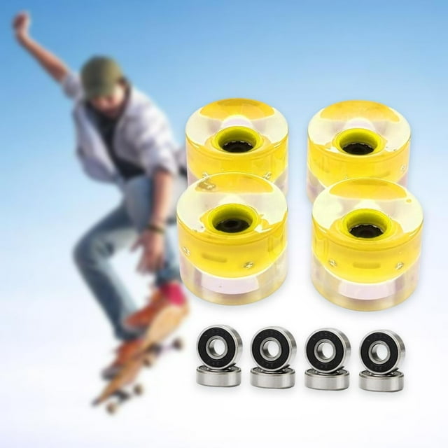 Ruedas de patineta iluminada Cola 4 Uds Ruedas 78A Amarillo
