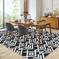 thumbnail image 6 of Yesfashion Carpets Area Rugs Washable 1150Gsm Heavy Pearl Velvet Washed Back Folding Printed Carpet Modern-Geometry Black tone 5*7ft, 6 of 7