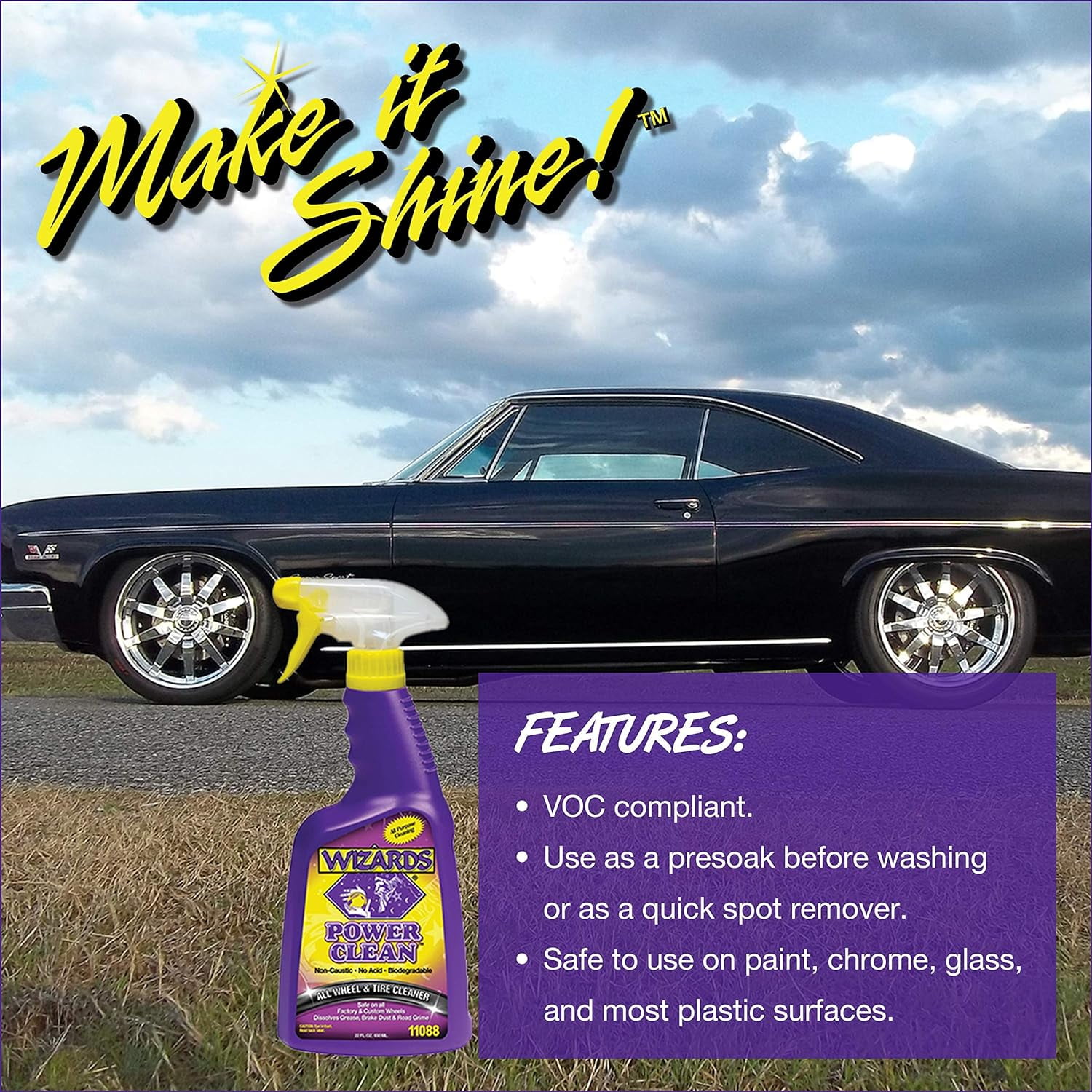 Wizards Products 7-Piece Car Detailing Kit Comprehensive Car Cleaning Kit with Tire Shine Car Sealant Car Soap and More Car Cleaning Supplies