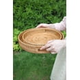 thumbnail image 4 of 11.8" Hand-Woven Round Rattan Serving Tray Decorative Wicker Trays with Handles for Coffee Table (Natural-M), 4 of 5