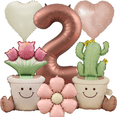 thumbnail image 3 of Cactus and Tulip Balloon Set with Digital and Heart Balloons for Birthday Party Decoration., 3 of 10
