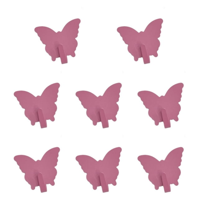 8 ganchos de pared para perchero, perchas metálicas decorativas resistentes, ganchos para toallas de baño, llaves, ropa, gorras y bolsos. Rosa Rojo