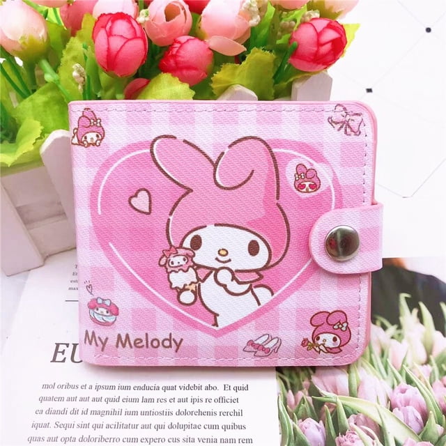Cartera Kawaii Sanrio Hello Kitty Things Kuromi, monedero de cuero, Cinnamoroll, dibujos animados, My Melody, monedero, tarjetero, juguete para mujer