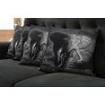 thumbnail image 5 of Ambesonne Grey Throw Pillow Cover 4 Pack, Exotic Wildlife, 16", Grey, 5 of 5