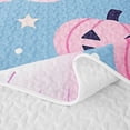 thumbnail image 5 of Erosebridal Kawaii Ghost Bed Spread Queen, Cartoon Lollipop Candy Queen Coverlet Set for Girls, Sky Blue Pink White, 3pcs 1 Quilt and 2 Pillowcases, 5 of 7