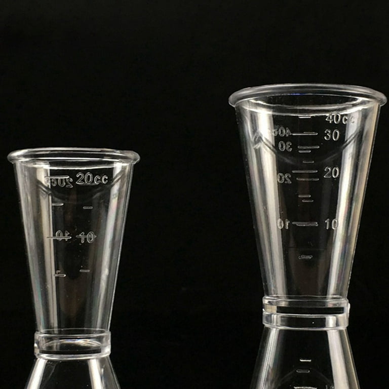 bar jigger bar measuring cup, jigger glass clear transparent filling  capacity 25 ml, 50 ml calibration marks 25 ml