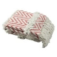 thumbnail image 3 of SAFAVIEH Sydney 50" x 60" Braided Chevron Fringe Throw, 50" x 60", Orange/White, 3 of 3