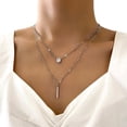 thumbnail image 4 of YSABOXY Collier Pendentif en Forme de Goutte d'Eau à 2 Couches O4, 4 of 5